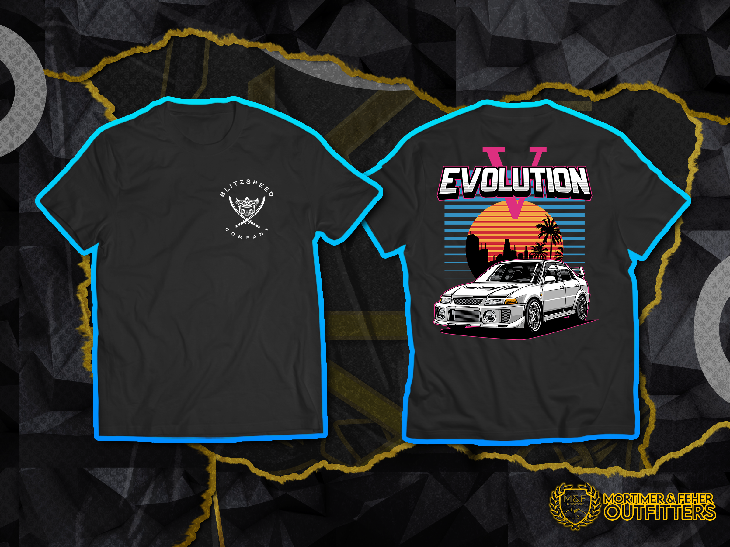 MF® - Mitsubishi Evo IV Miami Retro T-Shirt